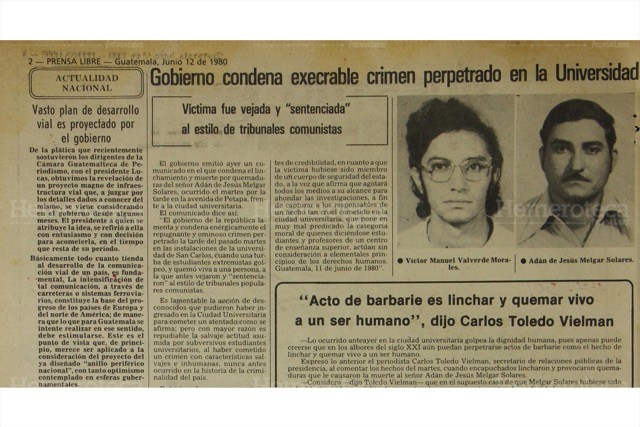 Nota de prensa del 12/6/1980 sobre estudiante baleado y presunto agresor linchado. (Foto: Hemeroteca PL)