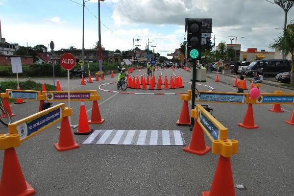parque vial habilitado entre la Dirección Departamental de Educación y la entrada a  Flores.
