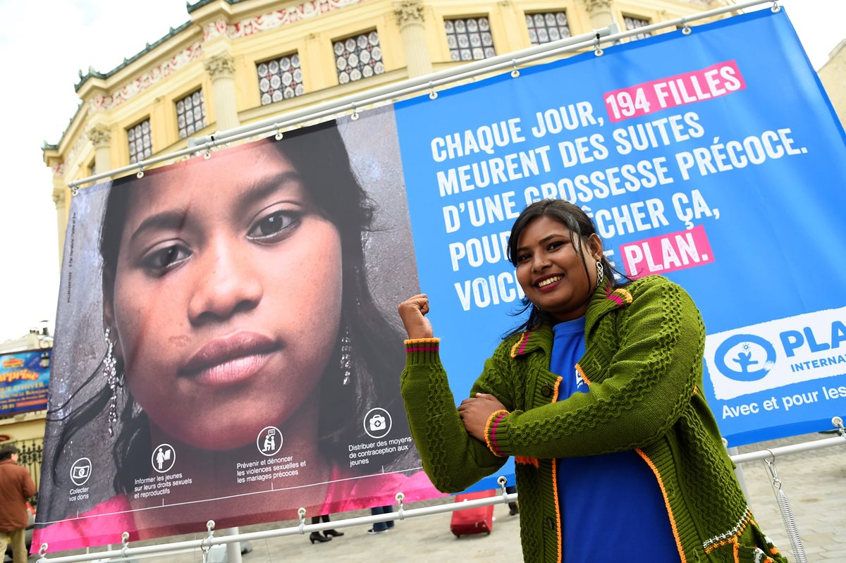 Radha Rani escapó del matrimonio forzado a los 14 años y ahora lucha por los derechos de las niñas en el mundo. (Foto Prensa Libre: AFP).