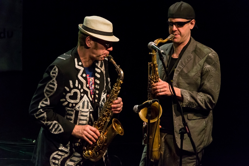 The Shuffle Demons es una banda canadiense que combina el jazz y el funk. (Foto Prensa Libre: Juan Pablo Vicente)