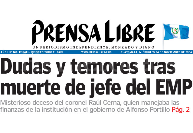 Titular de Prensa Libre del 24/11/2004. (Foto: Hemeroteca PL)