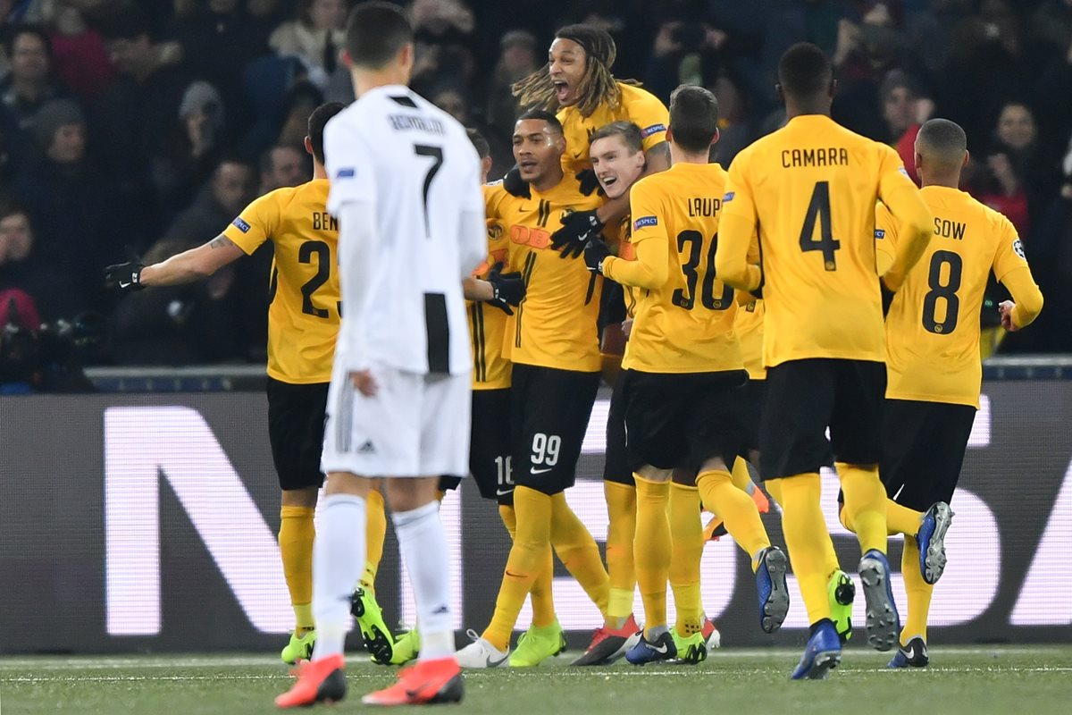 El Young Boys consiguió su primera victoria en Champions League a costa de la Juventus. (Foto Prensa Libre: AFP)