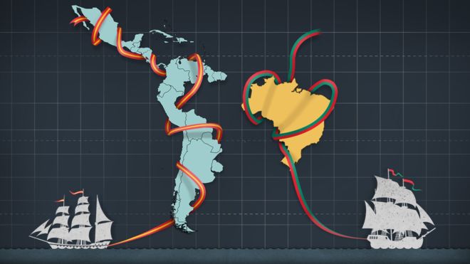 La América española se dividió en 19 Estados mientras que la portuguesa solo en uno, Brasil. (Foto Prensa Libre:BBC)