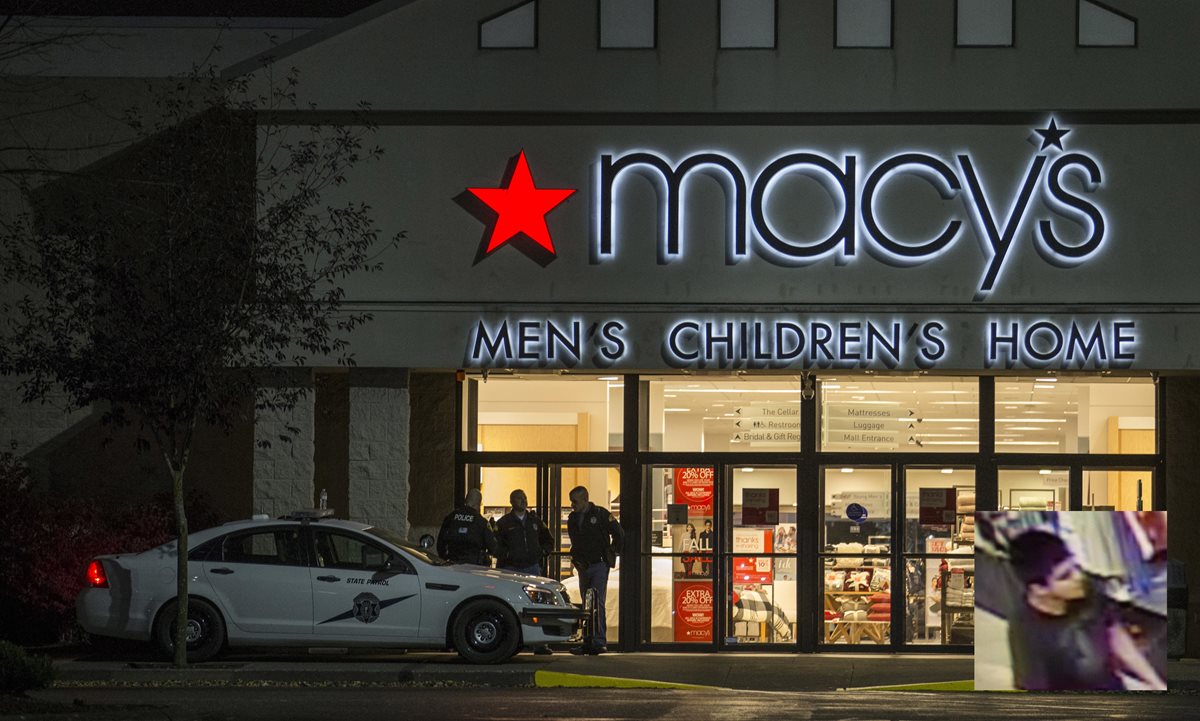 Vista del Cascade Mall, el centro comercial en donde un hispano (inserto), habría asesinado a 5 personas. (Foto Prensa Libre: AP).