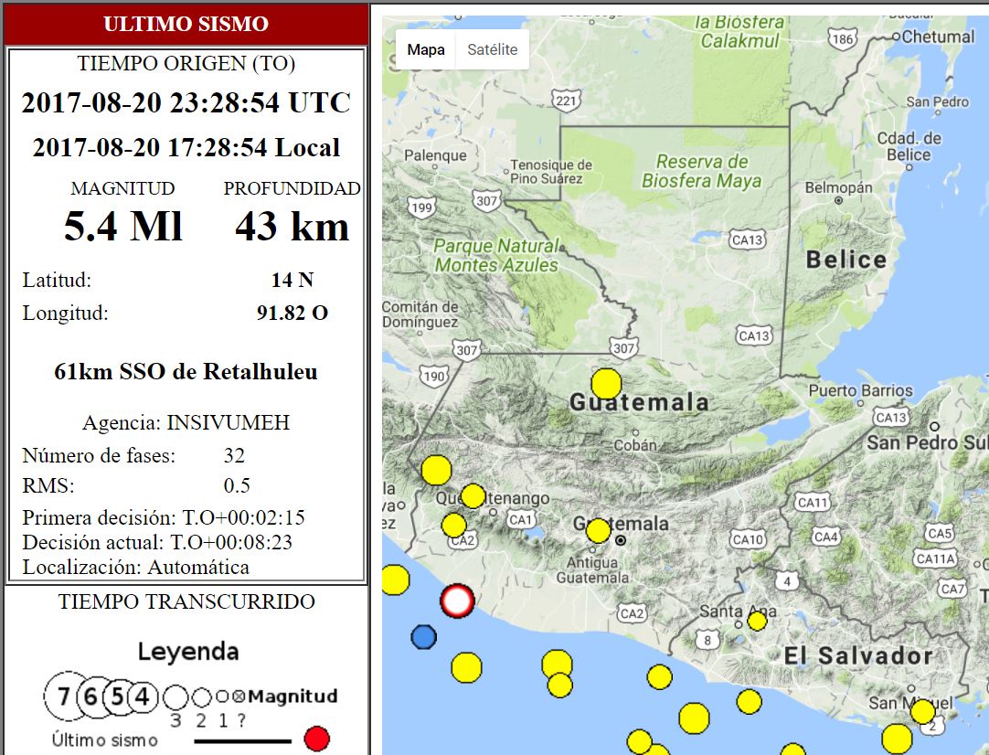 El sismo fue sensible en varias regiones del país. (Foto Prensa Libre:)