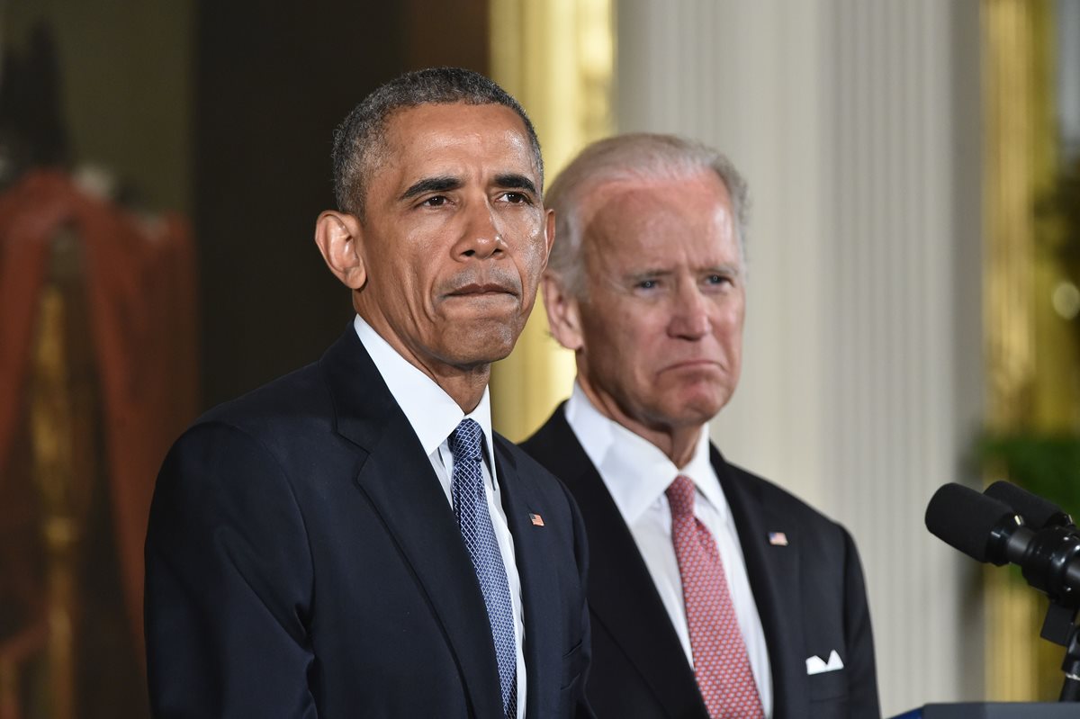 El vicepresidente de Estados Unidos, Joe Biden, junto con Barack Obama. (Foto Prensa Libre: AFP)