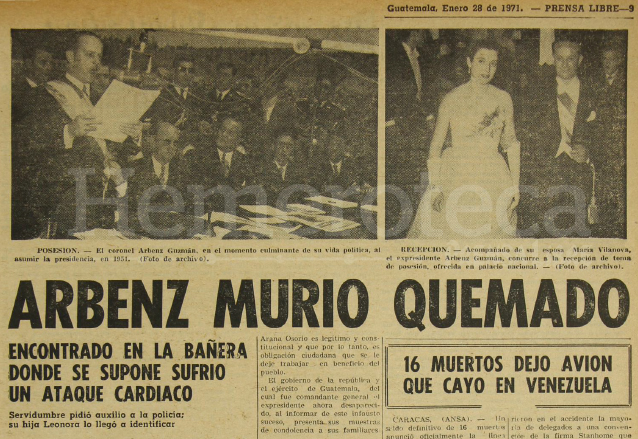 1971: fallece el ex presidente Árbenz en México
