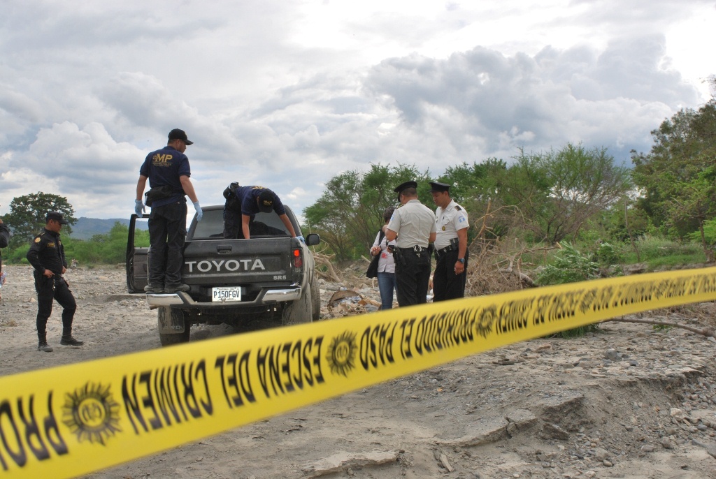 Lugar donde fue localizado el cadáver de López Nájera, en Huité, Zacapa. (Foto Prensa Libre: Víctor Gómez)