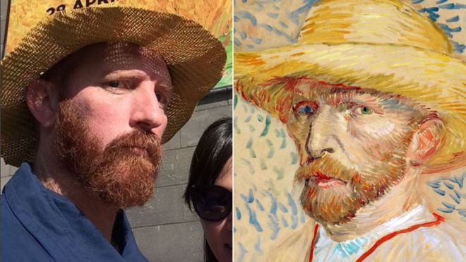 La locura de selfies desatada por un hombre parecido a Van Gogh en Australia