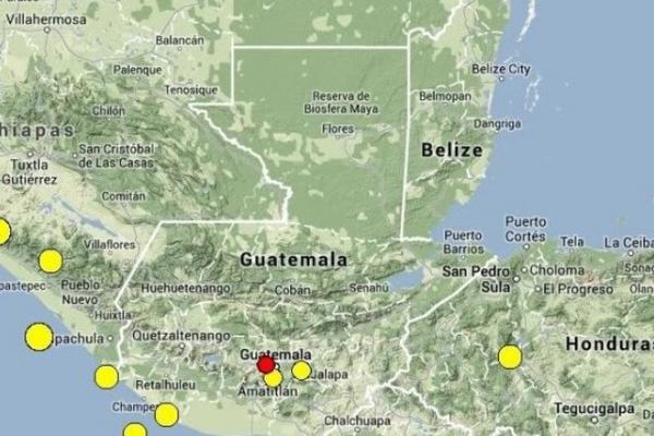 El epicentro del sismo de 3.7 grados en la escala de Richter fue sensible este domingo en Sacatepéquez. (Foto Prensa Libre: Conred)<br _mce_bogus="1"/>