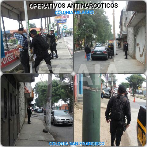 Operativos antinarcóticos se llevan a cabo en Mixco. (Foto Prensa Libre: Cortesía PNC)