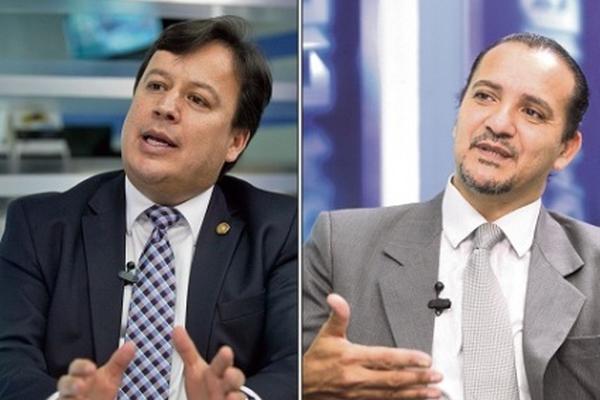 Vladimir Aguilar, procurador general de la Nación, -izquierda-, y Leonel Dubón, director ejecutivo de la Asociación El Refugio de la Niñez.