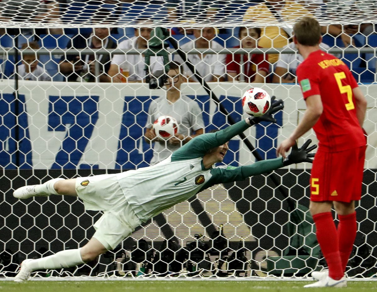 El arquero de 26 años está siendo clave en la buena actuación de Bélgica en el Mundial de Rusia 2018. (Foto Prensa Libre: EFE)