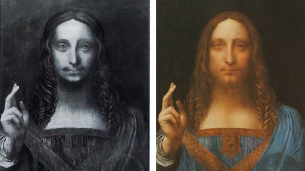 La apariencia de la obra antes y después de su limpieza y restauración. CHRISTIE'S