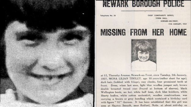 Mona Tinsley desapareció en enero de 1937 sin dejar rastro. Tenía 10 años. CHRIS HOBBS.