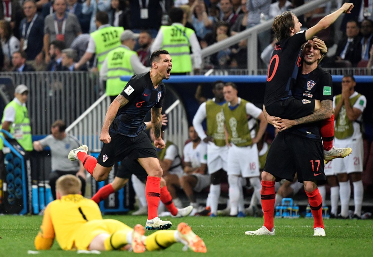 Así celebraron los jugadores de Croacia el pase a la final del Mundial.