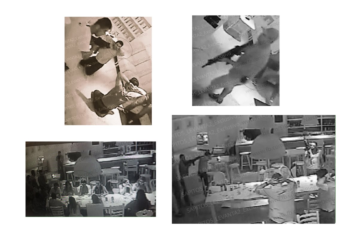 Fotografías de camaras de seguridad del resutante La Leche que muestran el secuestro de los hijos del "Chapo". (Foto Prensa Libre: EFE).