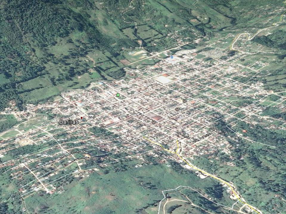 Mapa de Barillas, Huehuetenango, donde una turba retiene a tres presuntos delincuentes. (Foto Prensa Libre: Google Earth)