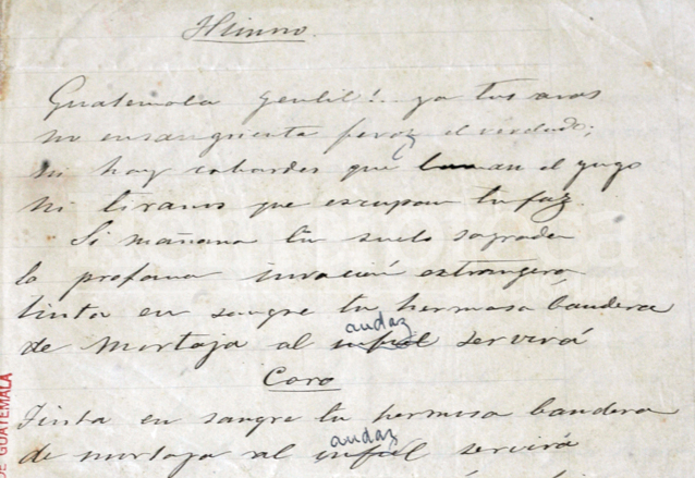 Manuscrito original del Himno Nacional. (Foto: Hemeroteca PL)