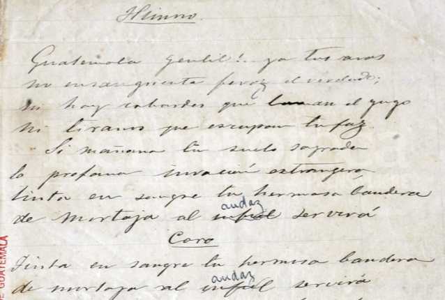 Manuscrito original del Himno Nacional. (Foto: Hemeroteca PL)