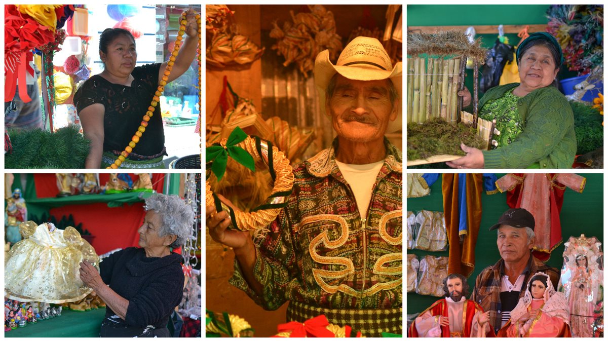 Vendedores de artesanías navideñas del Mercado Central cuentan sus historias. (Foto Prensa Libre: Ángel Elías)