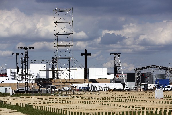 Vista de la infraestructura para la Jornada Mundial de la Juventud. (Foto Prensa Libre: EFE)