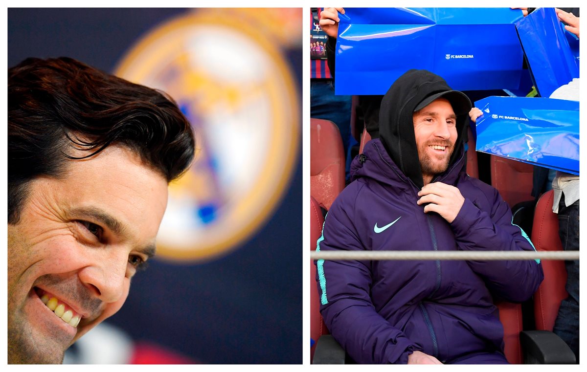 Santiago Solari, nuevo entrenador del Real Madrid, ha admirado a Lionel Messi desde siempre. (Foto Prensa Libre: AFP)