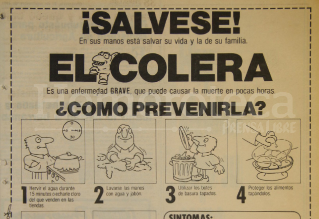 Campaña de prevención del cólera, epidemia que afectaba a los guatemaltecos en 1991. (Foto: Hemeroteca PL)