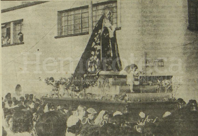 La Dolorosa de la Parroquia Vieja aparece en su procesión de Lunes Santo, publicada el 28 de marzo de 1972. (Foto: Hemeroteca PL)