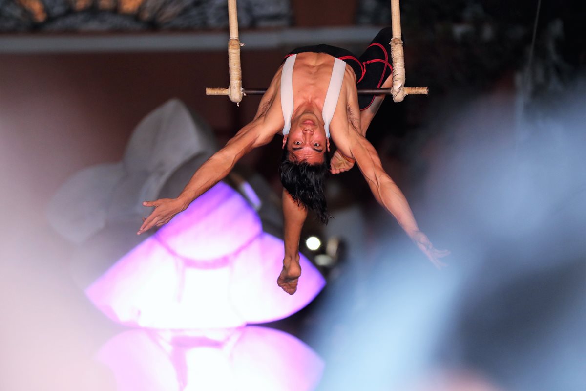 Espectáculos de acrobacia fueron parte del evento. (Foto Prensa Libre: Pablo Juárez Andrino)