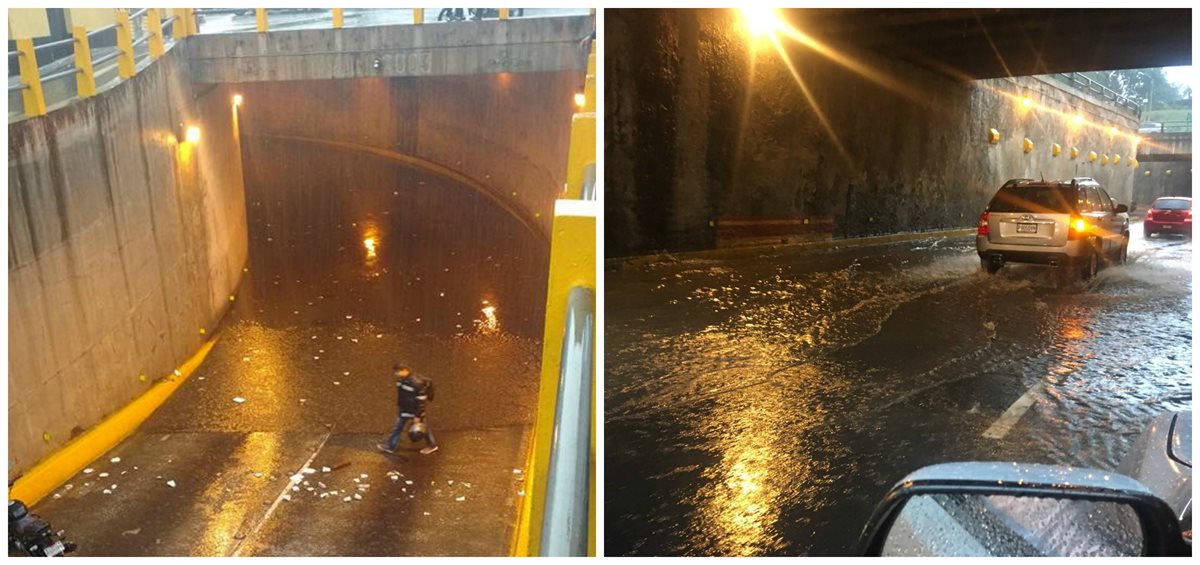 Esta semana se han registrado inundaciones en la capital y complica la circulación de vehículos. (Foto Prensa Libre: Cortesía)