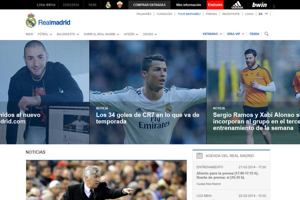 El sitio web del Real Madrid presenta una nueva cara con el fin de hacerlo más versátil y ágil para los usuarios. (Foto Prensa Libre: cortesía Real Madrid)