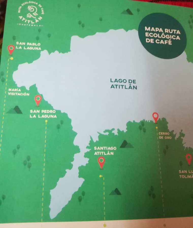 Este el mapa donde se encuentras las seis rutas en cinco municipios de Sololá. (Foto Prensa Libre: Raúl Juárez)