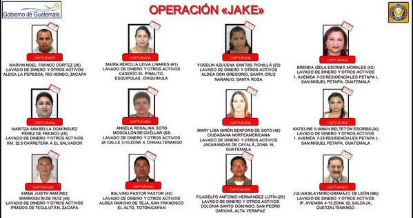 Durante los años 2013 y 2014 la banda compró vehículos con dinero supuestamente del narcotráfico para empresas que no existen. (Foto Prensa Libre: Mingob) 