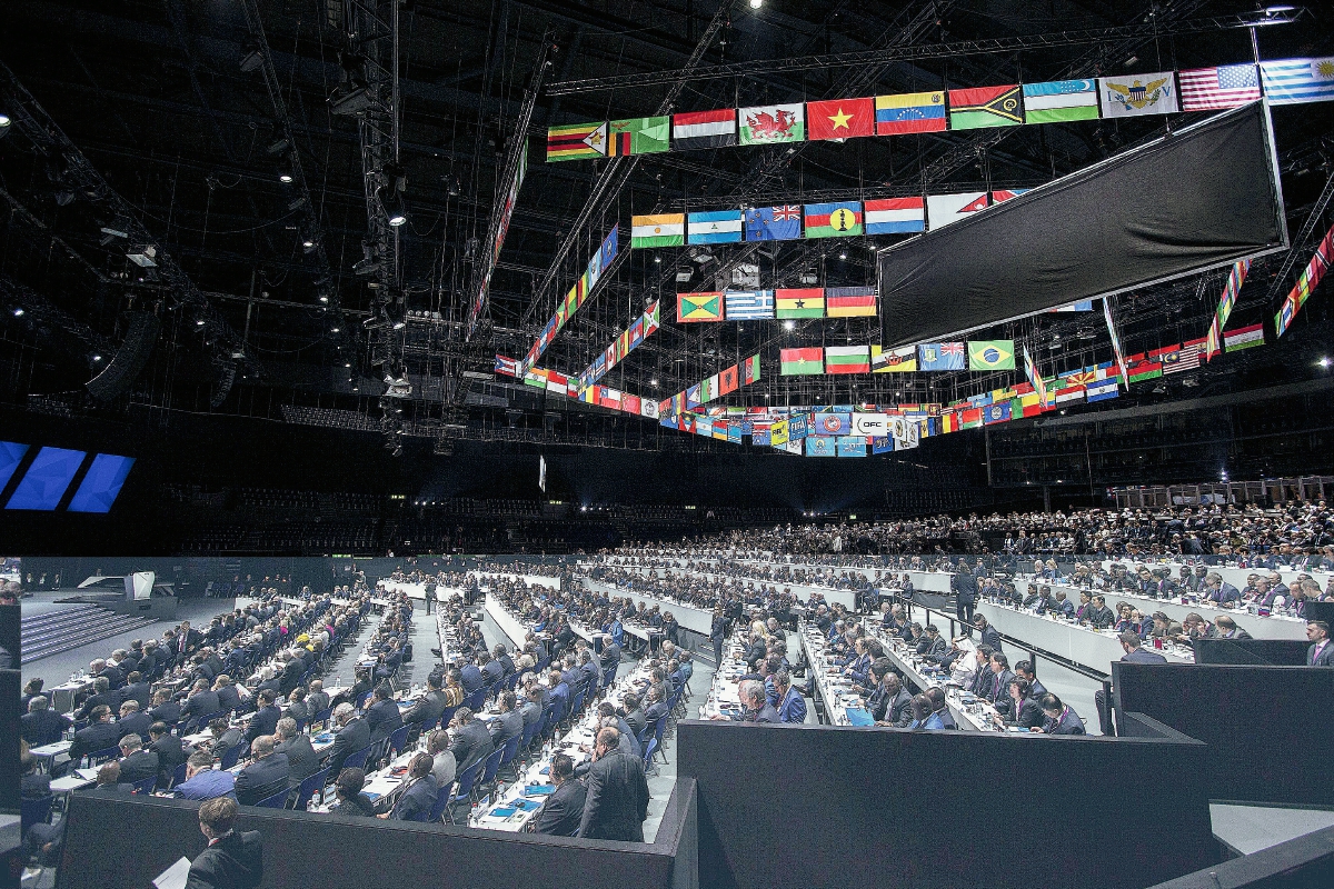 Vista general del 65 Congreso de la FIFA en el Hallen Stadium en Zúrich. (Foto Prensa Libre. EFE)