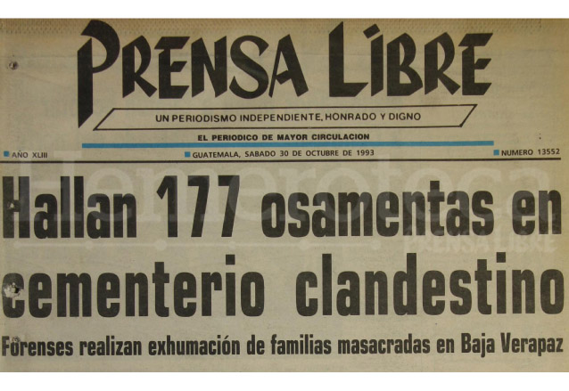 Hallan 177 osamentas  de masacre de Río  Negro 