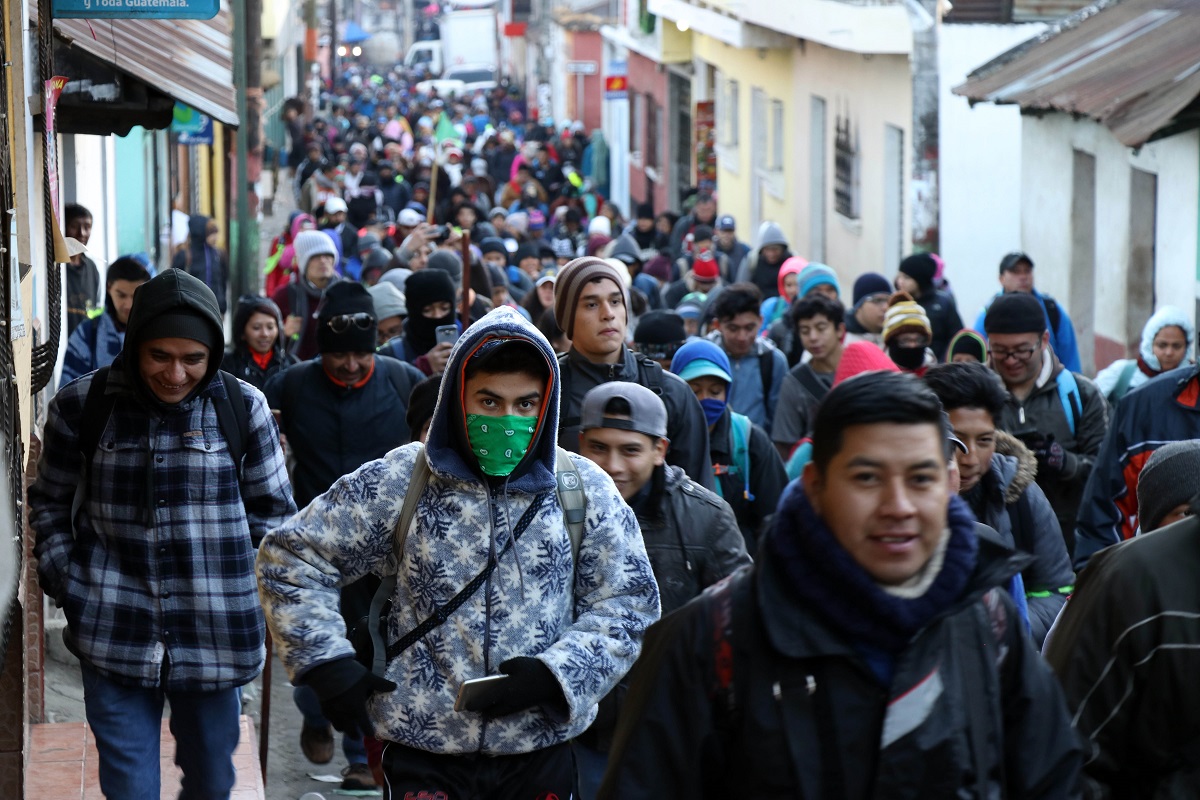 La caminata inicio a las 7 de la mañana, en Santa María de Jesús, Sacatepéquez. (Foto Prensa Libre: Renato Melgar)