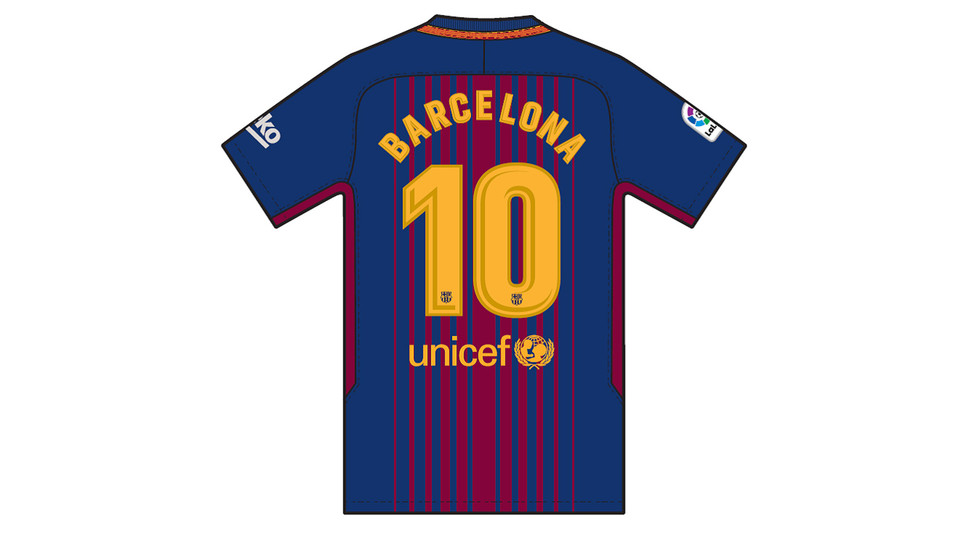 Este es el diseño que lucirán los jugadores del Barcelona en su camisa el próximo domingo en homenaje a las víctimas del atentado terrorista. (Foto Prensa Libre: cortesía Twitter FC Barcelona)