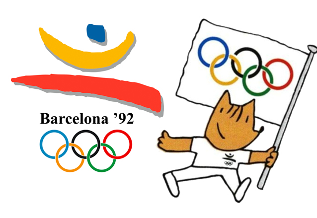 El logo oficial de los Juegos Olímpicos de Barcelona 1992 y la mascota "Cobi". (Foto: Hemeroteca PL)