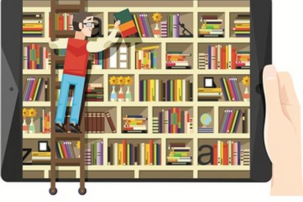 Los libros virtuales pueden bajarse desde cualquier dispositivo electrónico. (Ilustración Prensa Libre: Julio Lago M.)
