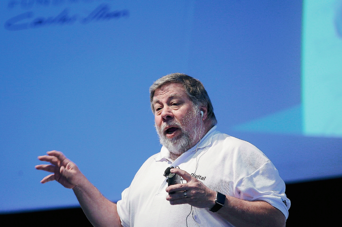 Wozniak, durante su conferencia en Ciudad de México (Foto Prensa Libre: EFE).