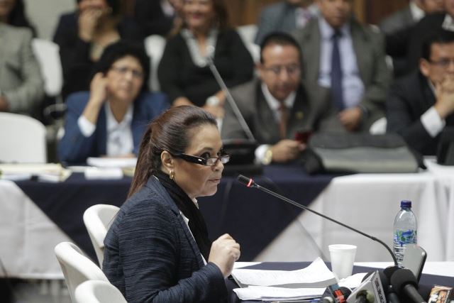 Baldetti desacredita el testimonio de Monzón durante la audiencia del caso Cooptación del Estado. (Foto Prensa Libre: Edwin Bercián)