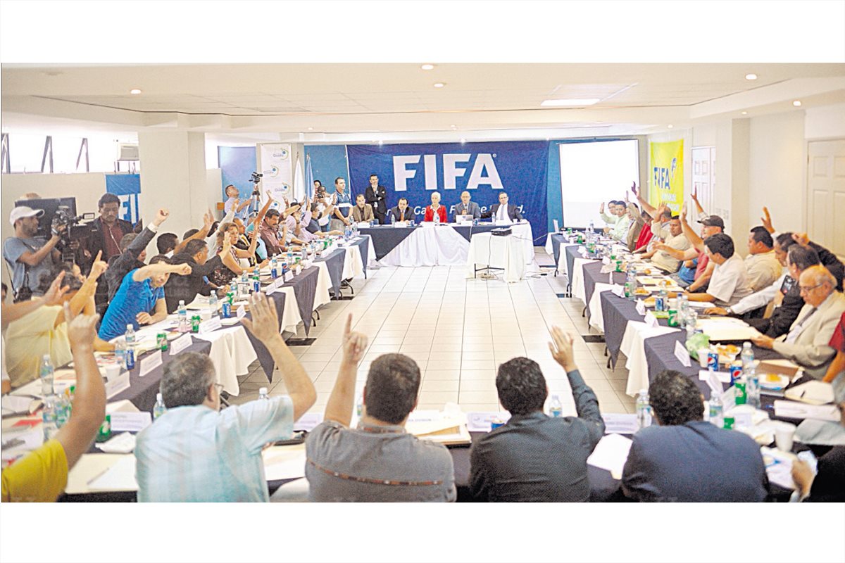 Adela Camacho de Torrebiarte, del Comité de Regularización nombrado por la Federación Internacional de Futbol Asociación (Fifa) dirige la Asamblea Ordinaria en el Proyecto Goal, el 29/6/2016. (Foto: Hemeroteca PL)