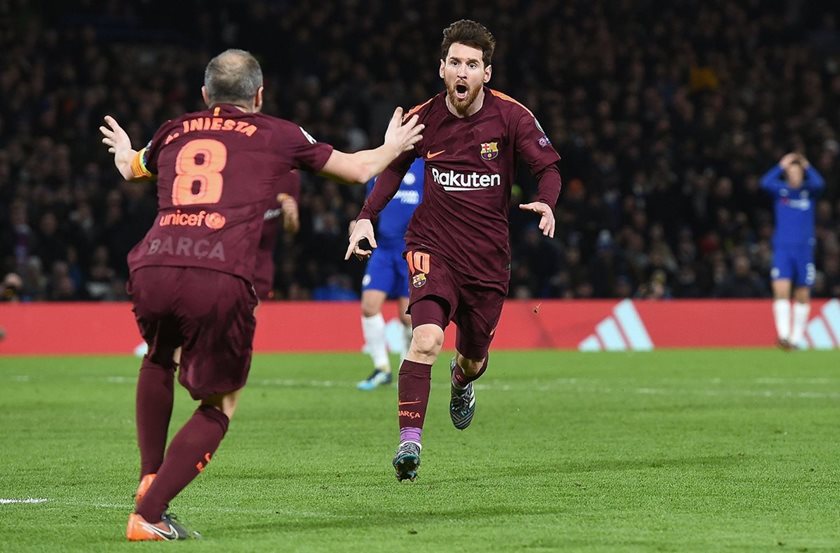 Lionel Messi y Andrés Iniesta destacaron por su magia en el duelo frente al Chelsea. (Foto Prensa Libre: EFE)