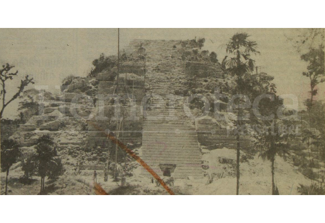 Detalle de la portada de Prensa Libre del 12 de diciembre de 1981 destacando descubrimientos en Mundo Perdido. (Foto: Hemeroteca PL)