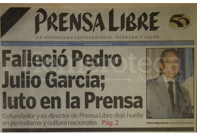 Titular de Prensa Libre del 14/12/2001. (Foto: Hemeroteca PL)