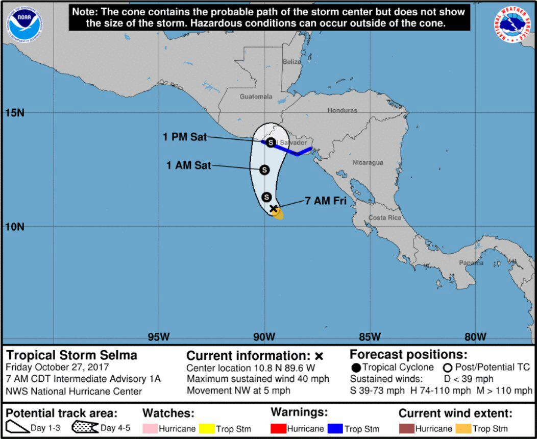 La tormenta tropical Selma causará lluvias en poblados de Escuintla, Jutiapa y Santa Rosa. (Foto Prensa Libre: Conred)