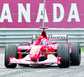 Schumacher en acción en el Gran Premio de Montreal en junio de 2002. (Foto Prensa Libre: Hemeroteca PL)