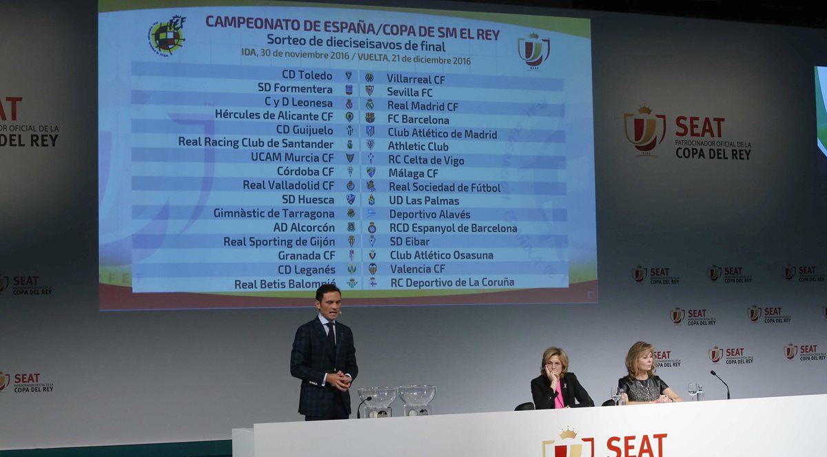 Así quedaron los emparejamientos de los dieciseisavos de final de la Copa del Rey, ronda en la que ya entran los equipos de La Liga Santander, en un acto celebrado hoy en la Ciudad del Futbol de Las Rozas. (Foto Prensa Libre: EFE)
