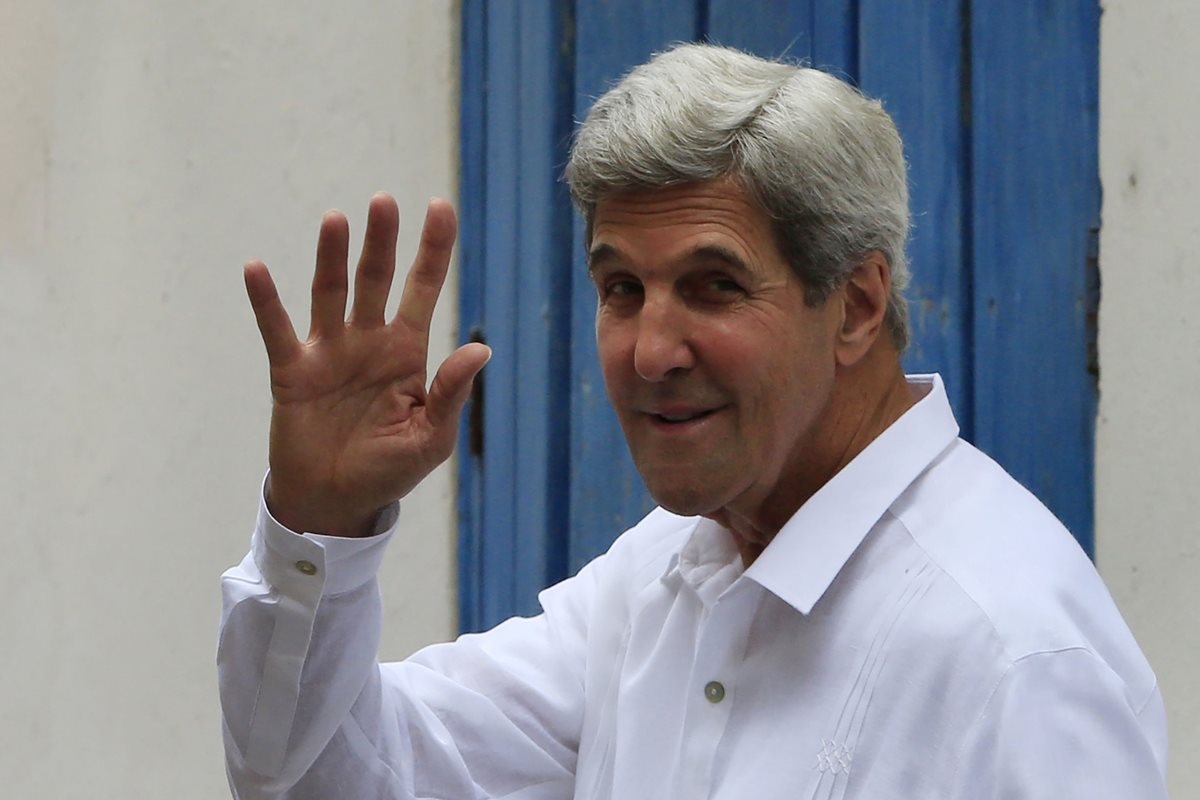 El secretario de Estado de Estados Unidos, John Kerry, asistió a la firma de la paz entre las Farc y el gobierno de Colombia en septiembre pasado. (Foto Prensa Libre: EFE).